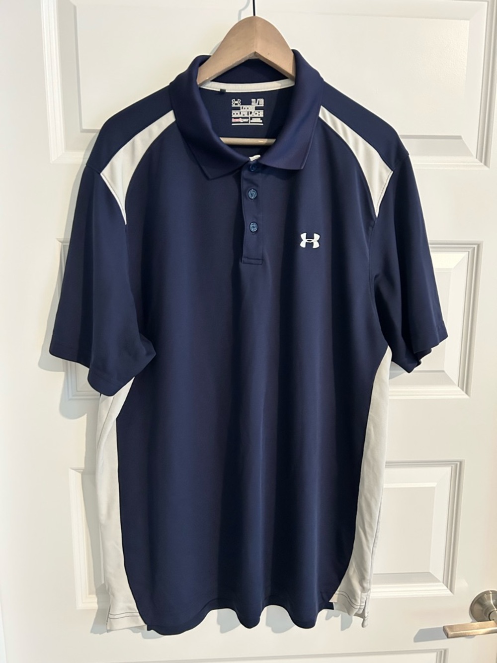 Under Armour Men’s Polo Shirt Blue White Size XL